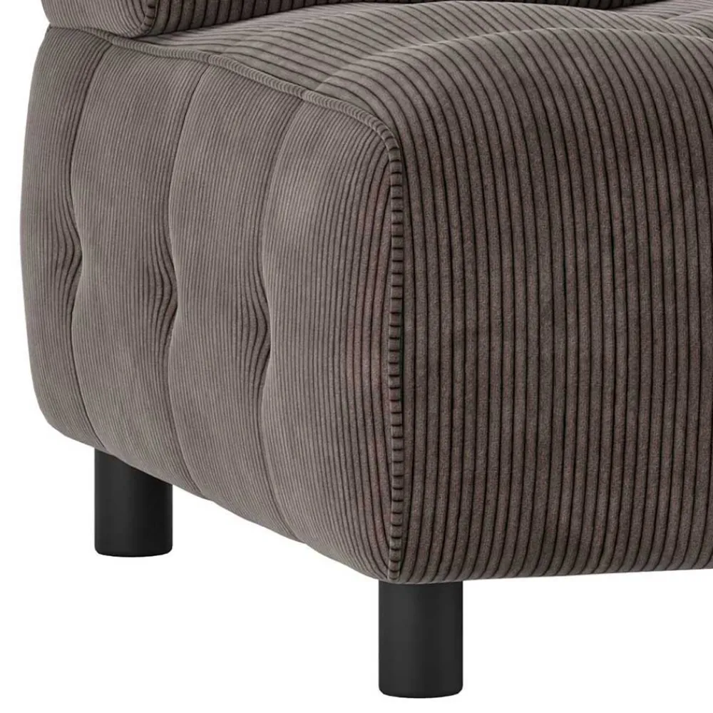 Wohnen Sofas<Modulsofa Eckteil aus Cord Graubraun - Vita