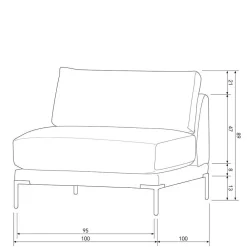 Wohnen Sofas<Modulsofa Element in Rost Braun Chenille - Brixx