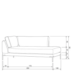 Wohnen Sofas<Modulsofa Recamiere in Jeansblau - Imonas