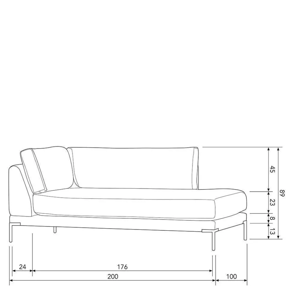 Wohnen Sofas<Modulsofa Recamiere in Jeansblau - Imonas