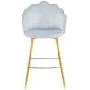 Wohnen Hocker<Muschel Barstühle in Hellgrau & Gold - Locceri (2er Set)