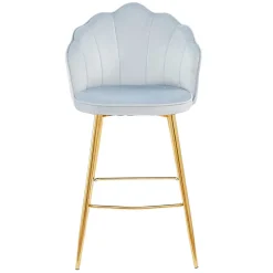 Wohnen Hocker<Muschel Barstühle in Hellgrau & Gold - Locceri (2er Set)