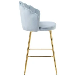 Wohnen Hocker<Muschel Barstühle in Hellgrau & Gold - Locceri (2er Set)