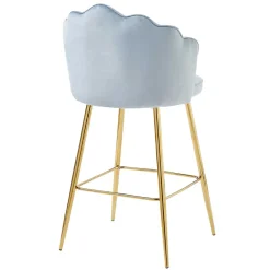 Wohnen Hocker<Muschel Barstühle in Hellgrau & Gold - Locceri (2er Set)