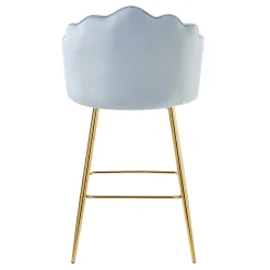 Wohnen Hocker<Muschel Barstühle in Hellgrau & Gold - Locceri (2er Set)