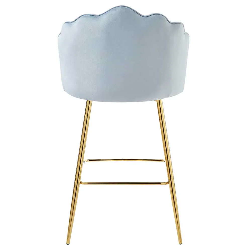 Wohnen Hocker<Muschel Barstühle in Hellgrau & Gold - Locceri (2er Set)