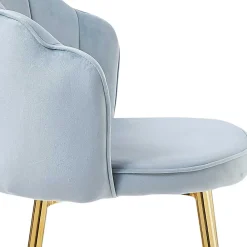 Wohnen Hocker<Muschel Barstühle in Hellgrau & Gold - Locceri (2er Set)