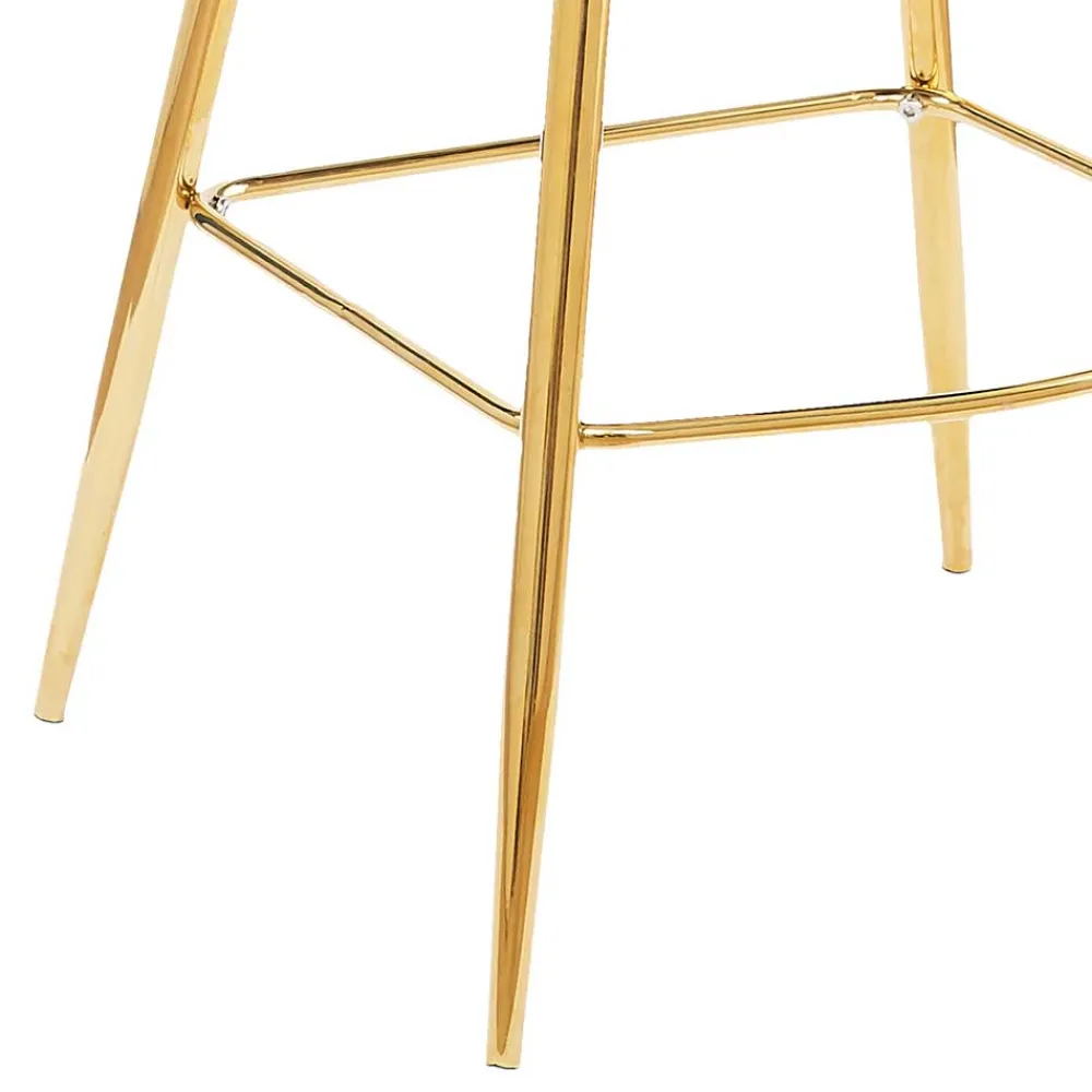 Wohnen Hocker<Muschel Barstühle in Hellgrau & Gold - Locceri (2er Set)