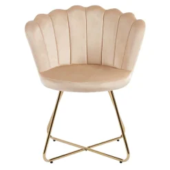 Wohnen Stühle<Muschelstühle in Beige und Gold - Cagahan (2er Set)