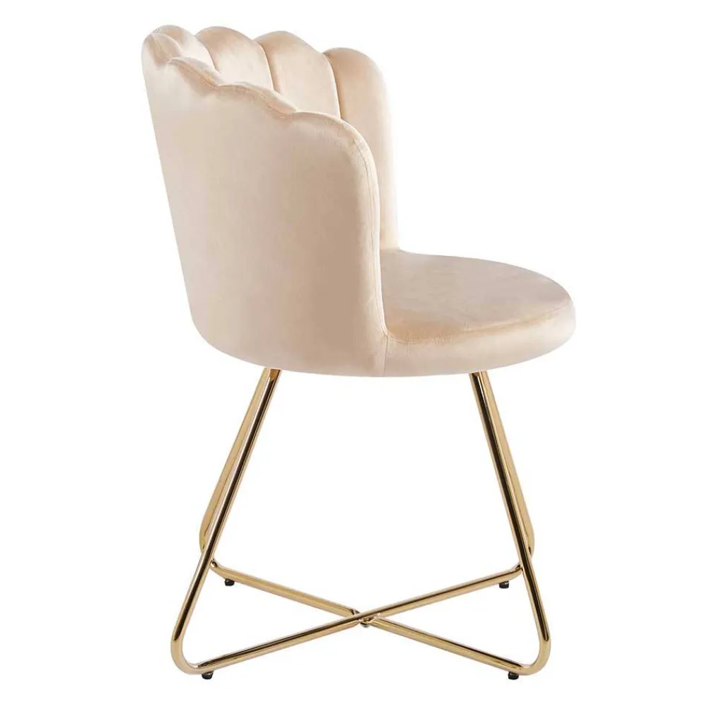 Wohnen Stühle<Muschelstühle in Beige und Gold - Cagahan (2er Set)