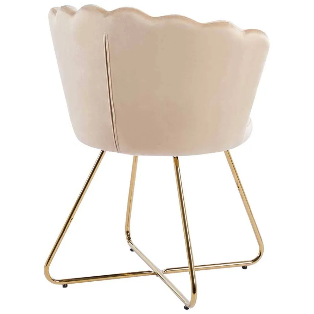 Wohnen Stühle<Muschelstühle in Beige und Gold - Cagahan (2er Set)