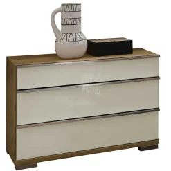 Wohnen Kommoden<Nachtkommode in Beige Glas - Lesegano