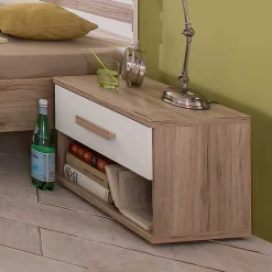 Wohnen Kommoden<Nachtkommode in Eiche San Remo & Weiß - Folio