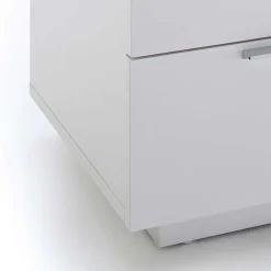 Wohnen Kommoden<Nachtkommode mit Glasbeschichtung Ardila in Weiß