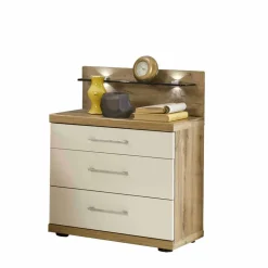Wohnen Kommoden<Nachtschrank Set Neriman in Creme und Eichefarben (2er Set)