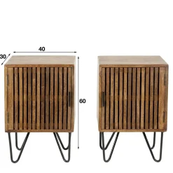 Wohnen Kommoden<Nachtschränke aus Mangoholz - Baina (2er Set)