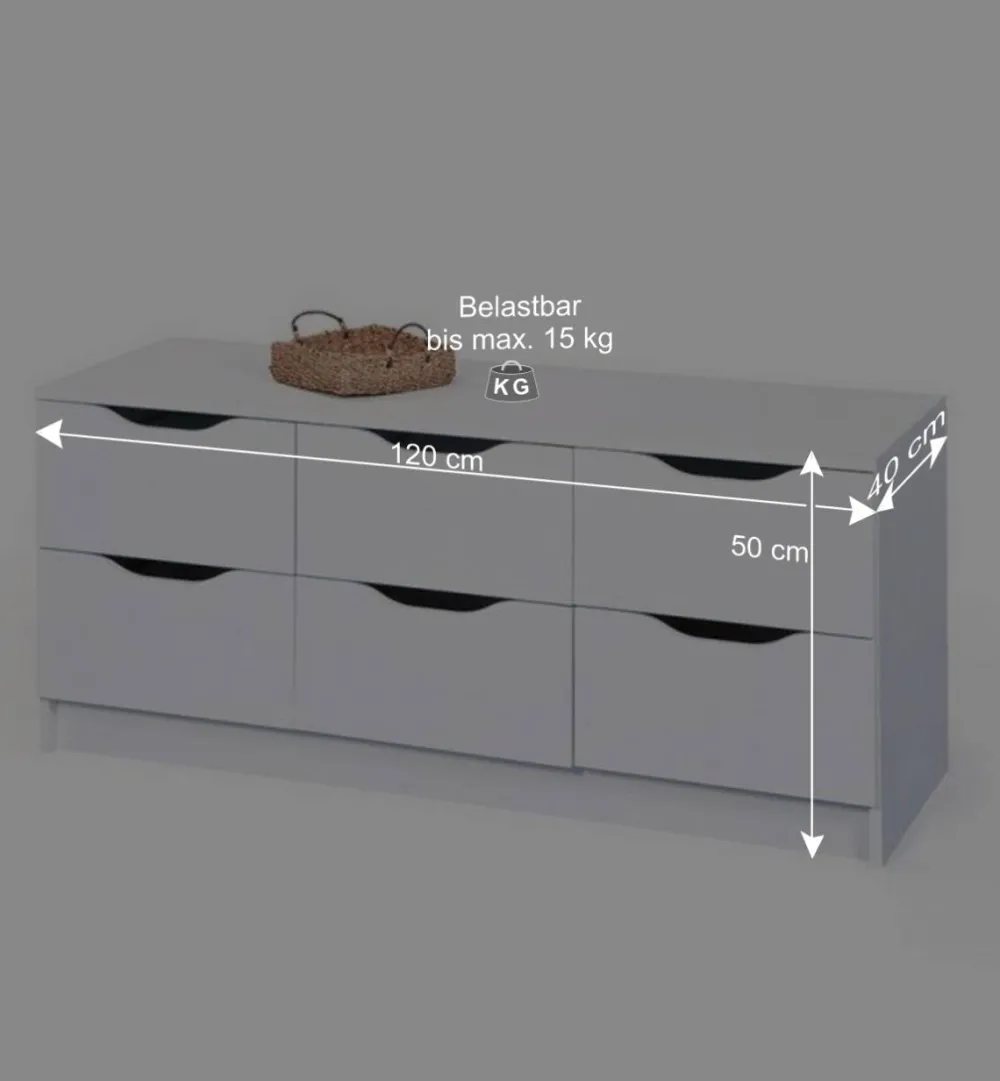 Wohnen Tv & Hifi-Möbel|Lowboards<Niedrige Kommode Danjala in Weiß