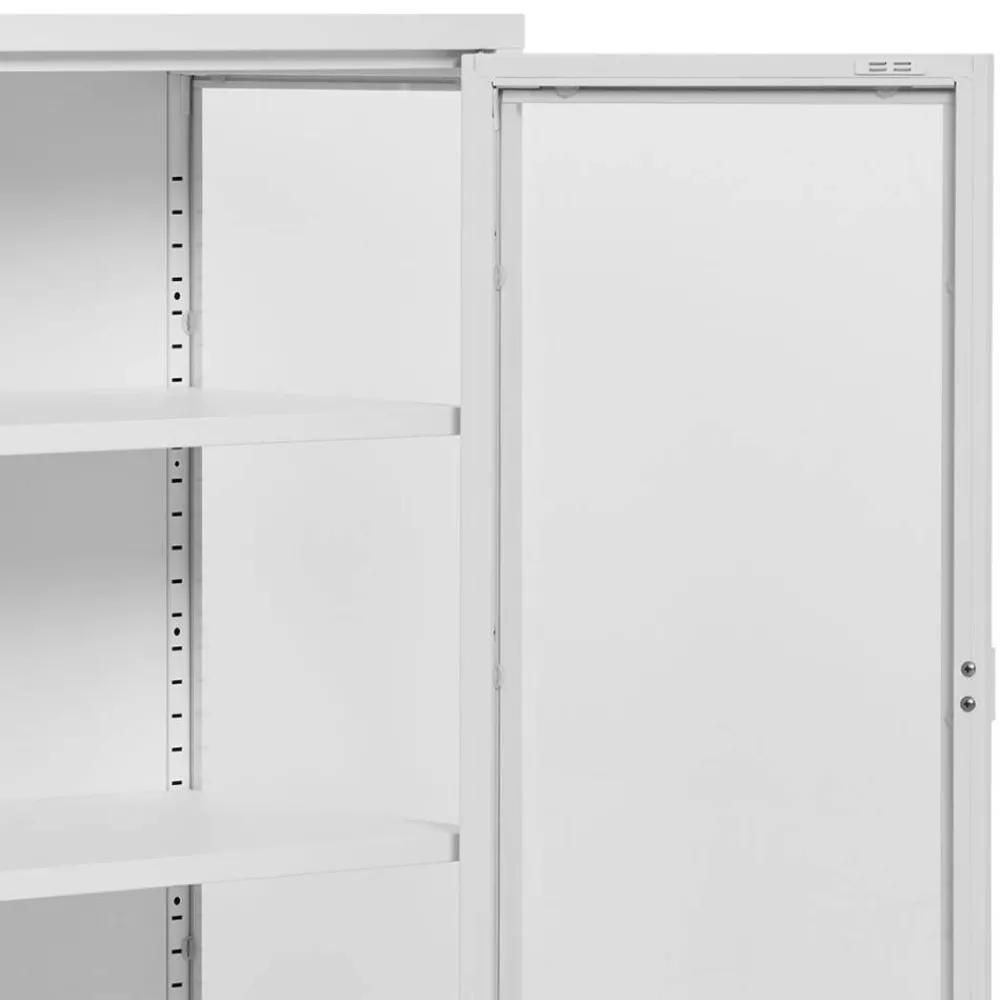 Wohnen Vitrinen<Niedrige Vitrine aus Stahl in Weiß - Sancrez