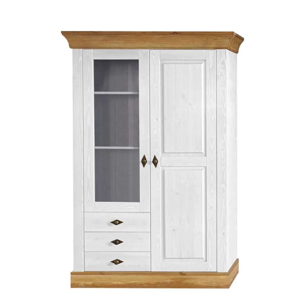 Wohnen Vitrinen<Niedrige Vitrine Sibiuta im Landhaus Look