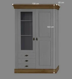 Wohnen Vitrinen<Niedrige Vitrine Sibiuta im Landhaus Look
