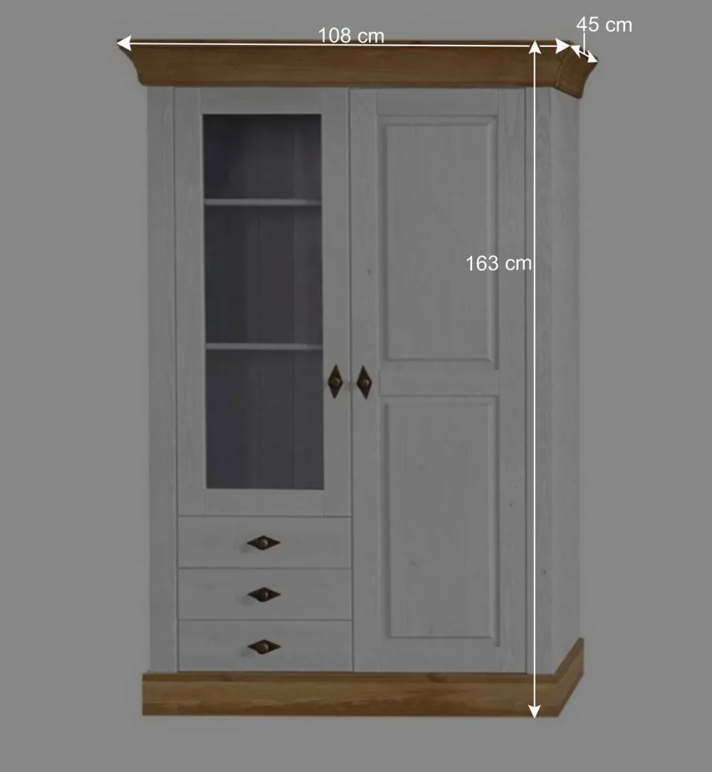Wohnen Vitrinen<Niedrige Vitrine Sibiuta im Landhaus Look