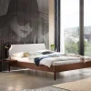 Wohnen Betten<Nussbaum Doppelbett mit Stoff Kopfteil - Filippo