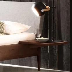 Wohnen Betten<Nussbaum Doppelbett mit Stoff Kopfteil - Filippo