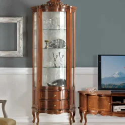 Wohnen Wohnwände<Nussbaum Furnier Wohnwand Barock Dentro 325cm breit (dreiteilig)