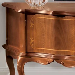 Wohnen Wohnwände<Nussbaum Furnier Wohnwand Barock Dentro 325cm breit (dreiteilig)