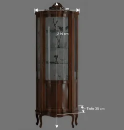 Wohnen Wohnwände<Nussbaum Furnier Wohnwand Barock Dentro 325cm breit (dreiteilig)