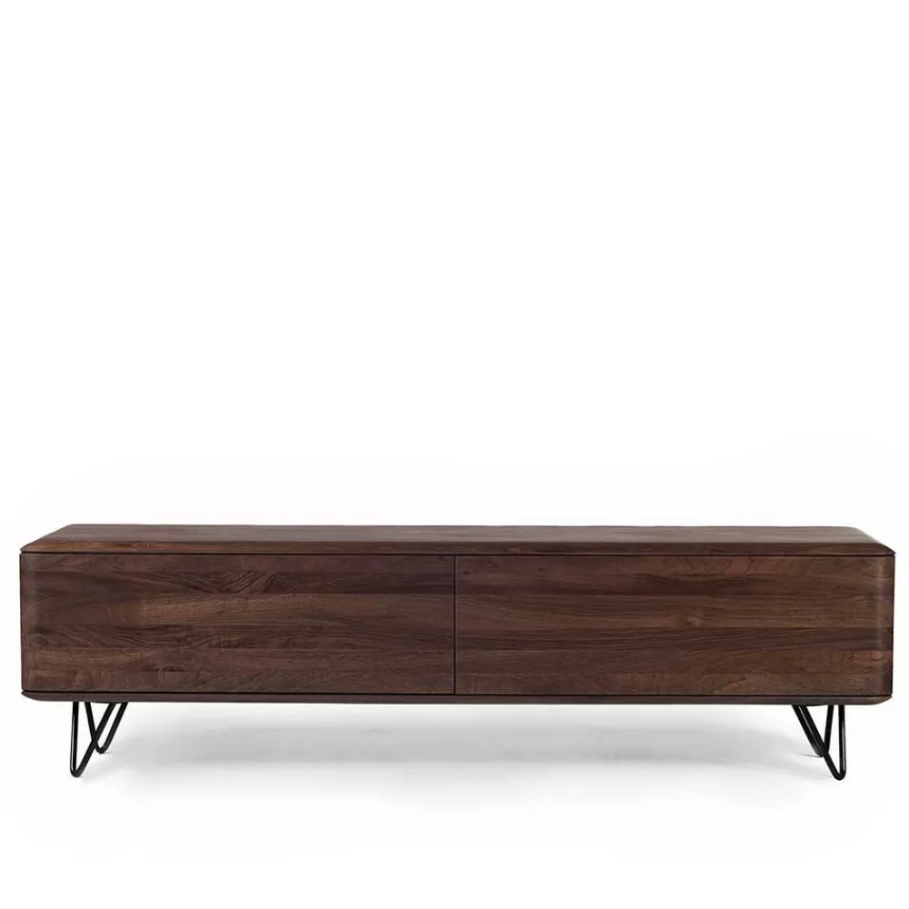 Wohnen Tv & Hifi-Möbel|Lowboards<Nussbaum Lowboard mit zwei Klappen - Rivossa I