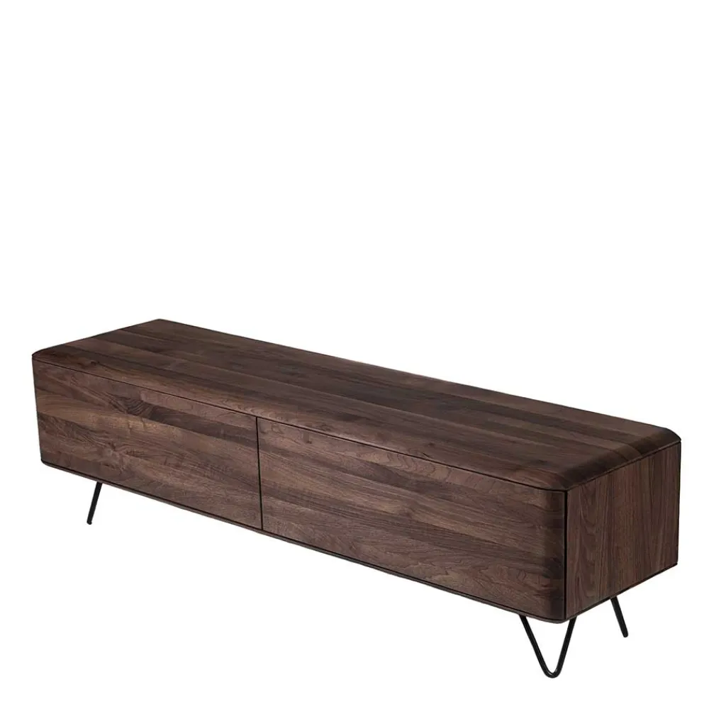Wohnen Tv & Hifi-Möbel|Lowboards<Nussbaum Lowboard mit zwei Klappen - Rivossa I