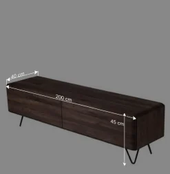 Wohnen Tv & Hifi-Möbel|Lowboards<Nussbaum Lowboard mit zwei Klappen - Rivossa I