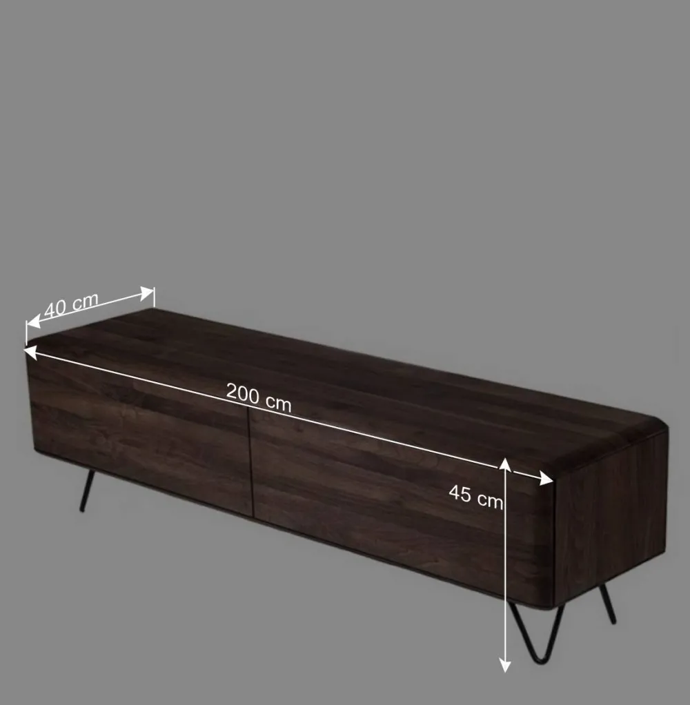 Wohnen Tv & Hifi-Möbel|Lowboards<Nussbaum Lowboard mit zwei Klappen - Rivossa I