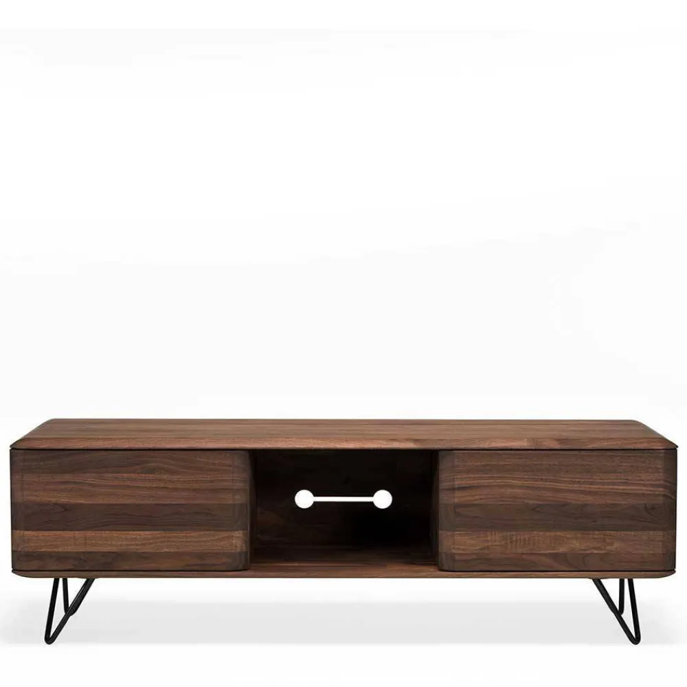 Wohnen Tv & Hifi-Möbel|Lowboards<Nussbaum TV Schrank mit Metallbeinen - Rivossa