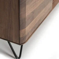Wohnen Tv & Hifi-Möbel|Lowboards<Nussbaum TV Schrank mit Metallbeinen - Rivossa