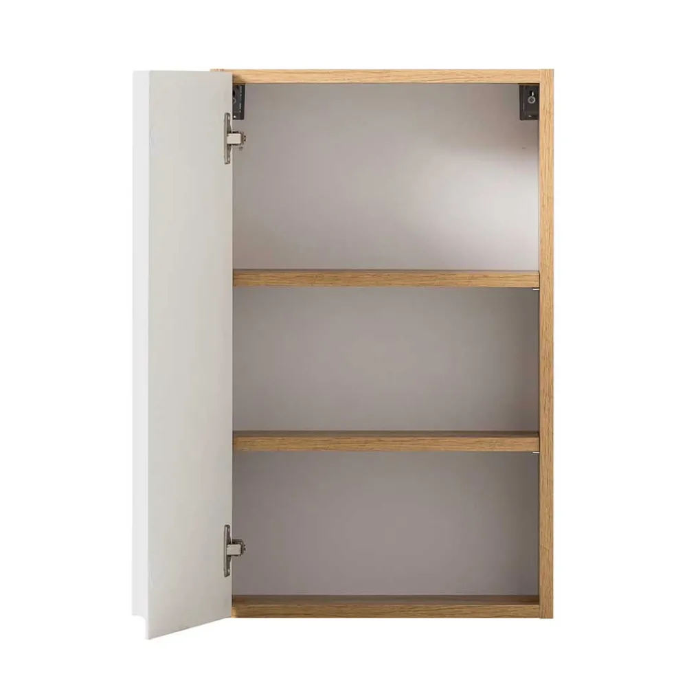 Wohnen Schränke<Oberer Badezimmerschrank in Weiß & Wildeiche - Eight