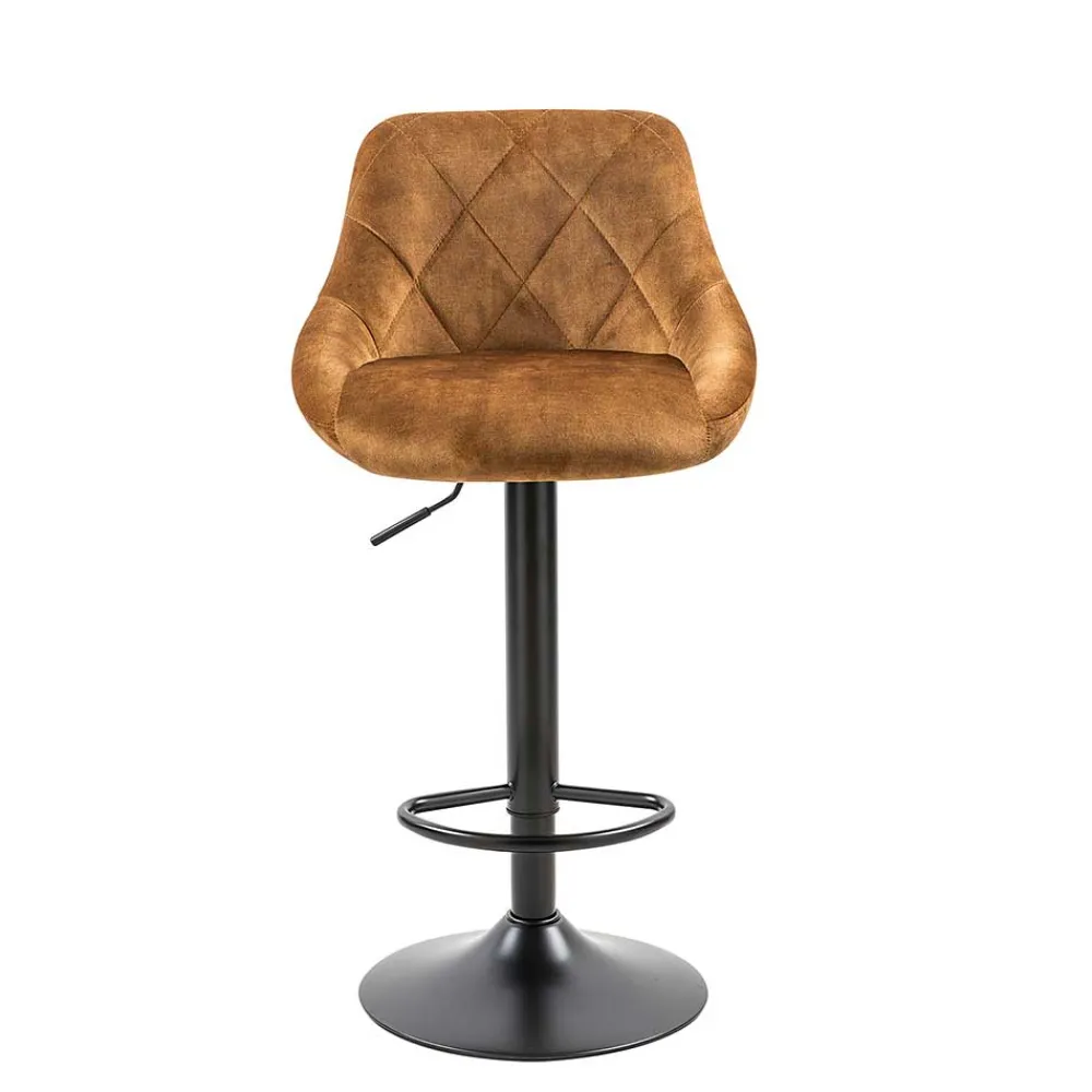 Wohnen Hocker<Ockerfarbene Barstühle mit Rauten-Steppung - Campitello (2er Set)