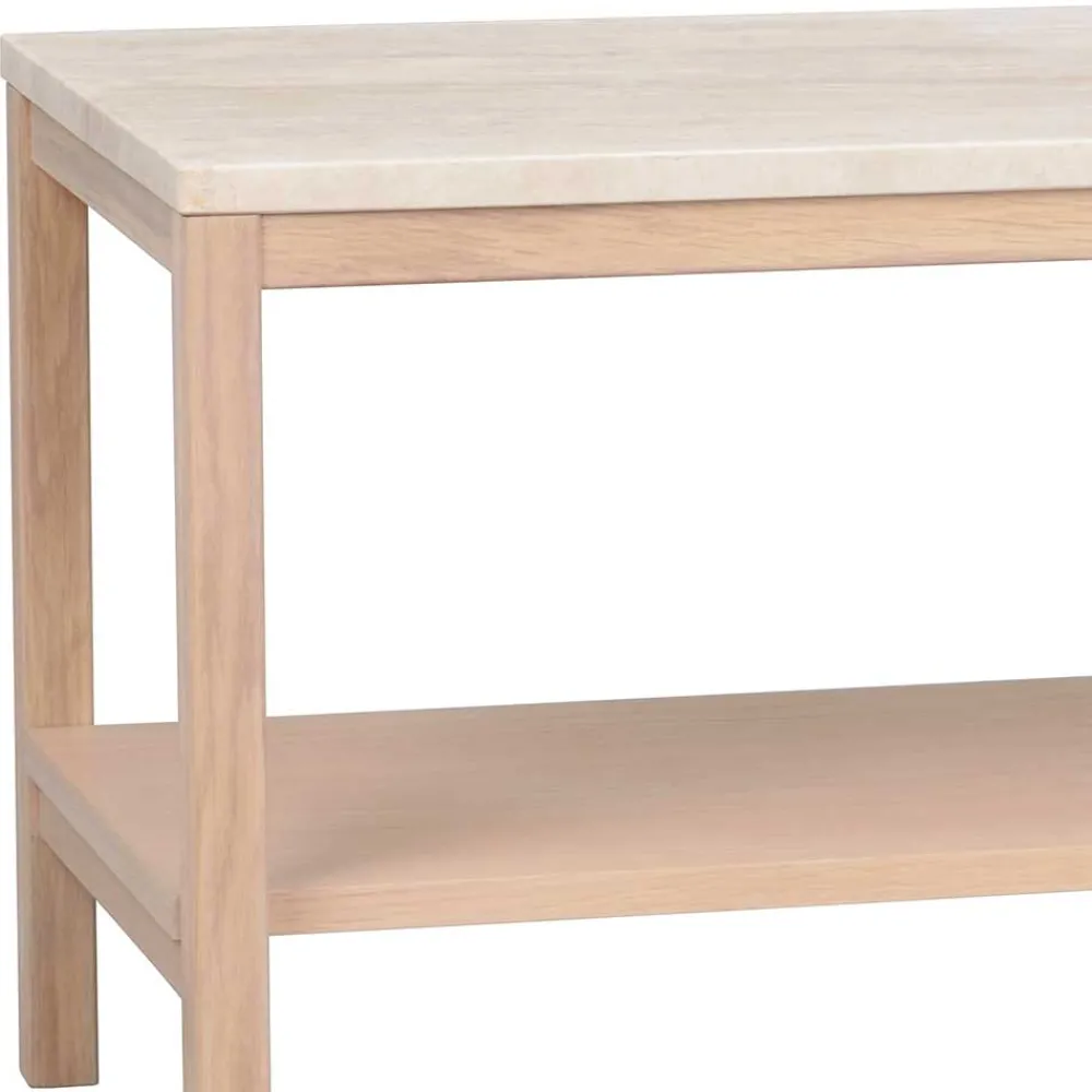 Wohnen Tv & Hifi-Möbel|Lowboards<Offenes Lowboard Regal mit Travertin Deckplatte - Kentos