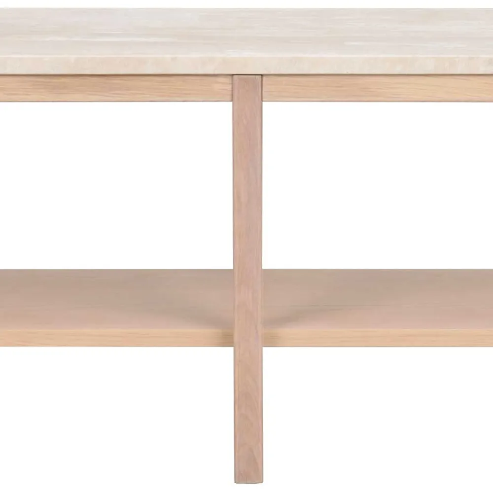 Wohnen Tv & Hifi-Möbel|Lowboards<Offenes Lowboard Regal mit Travertin Deckplatte - Kentos