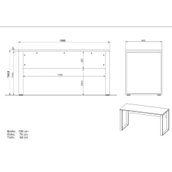 Wohnen Tische<Office Schreibtisch in Wildeiche Optik - Casai