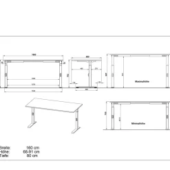 Wohnen Tische<Officetisch mit Rollcontainer Set - Eture (zweiteilig)
