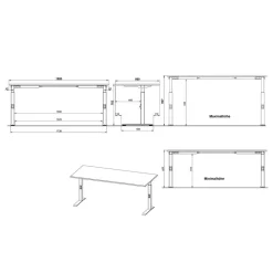 Wohnen Tische<Officetisch und Rollcontainer Set - Espnoz (zweiteilig)