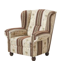 Wohnen Sessel<Ohrenbackensessel mit Streifen und Ornamenten - Etrinas