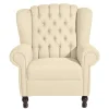 Wohnen Sessel<Ohrensessel in Beige und Nussbaum - Fakt