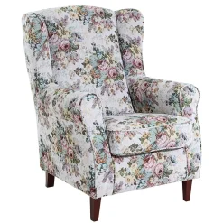 Wohnen Sessel<Ohrensessel mit Blumen im Landhausstil - Masure