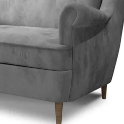 Wohnen Sofas<Ohrensofa in Hellgrau Samtbezug - Renero