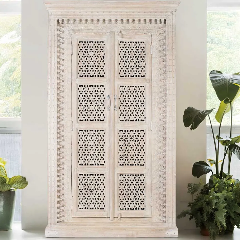 Wohnen Schränke<Orient Design Schrank in Mangoholz White Wash - Capo
