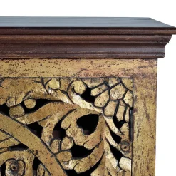 Wohnen Sideboards<Oriental Design Sideboard in Gold und Walnussbraun - Roswito