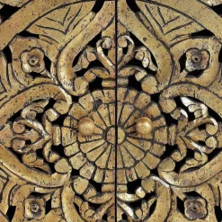 Wohnen Sideboards<Oriental Design Sideboard in Gold und Walnussbraun - Roswito